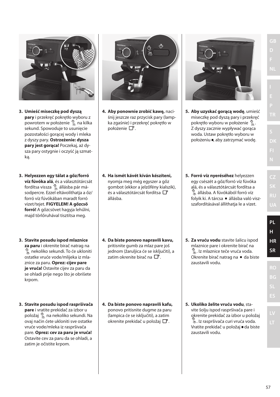 További funkciók | Electrolux EEA255 User Manual | Page 57 / 88