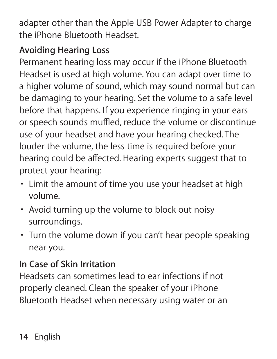 Apple iPhone Bluetooth Headset User Manual | Page 14 / 60
