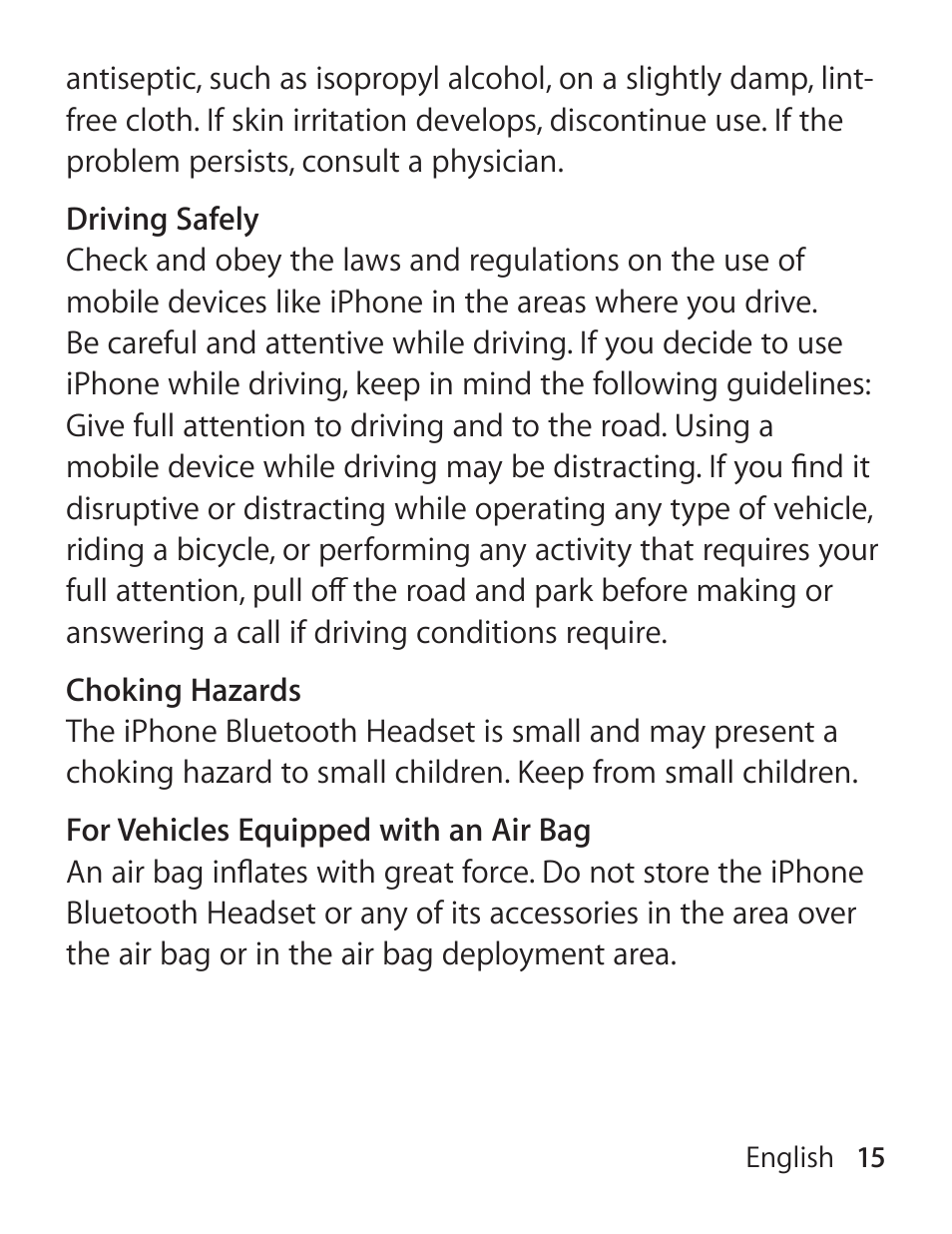 Apple iPhone Bluetooth Headset User Manual | Page 15 / 60