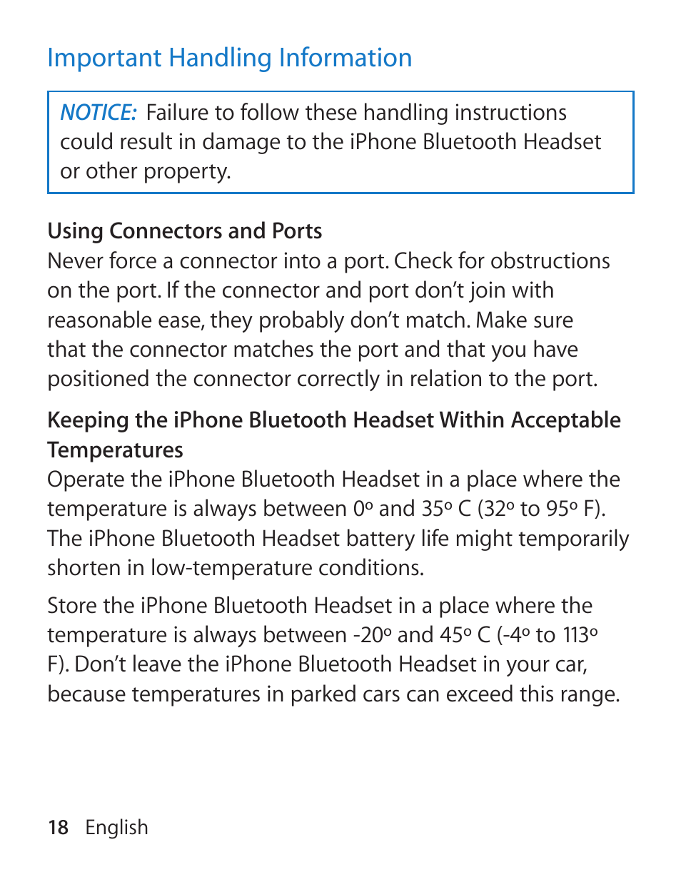 Apple iPhone Bluetooth Headset User Manual | Page 18 / 60