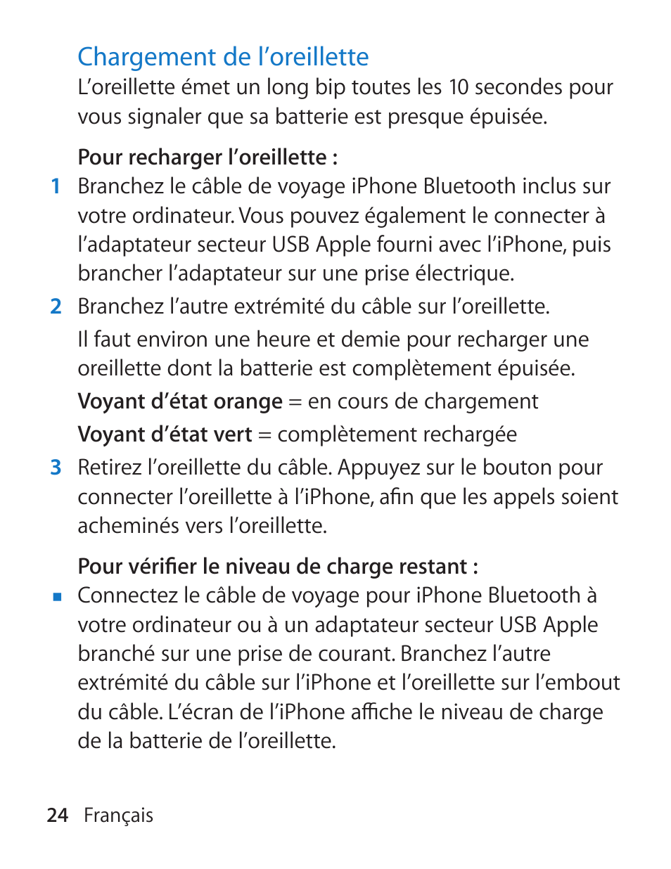 Apple iPhone Bluetooth Headset User Manual | Page 24 / 60