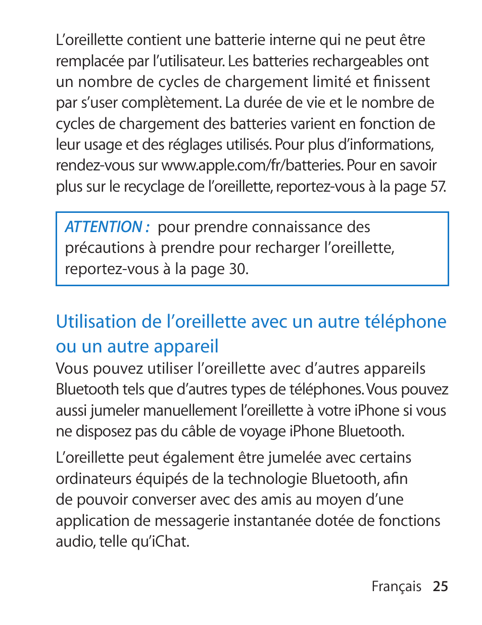 Apple iPhone Bluetooth Headset User Manual | Page 25 / 60