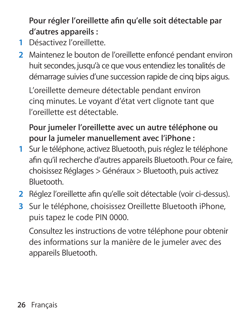 Apple iPhone Bluetooth Headset User Manual | Page 26 / 60