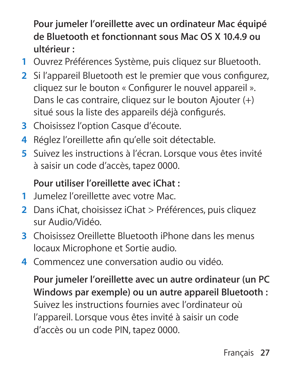 Apple iPhone Bluetooth Headset User Manual | Page 27 / 60