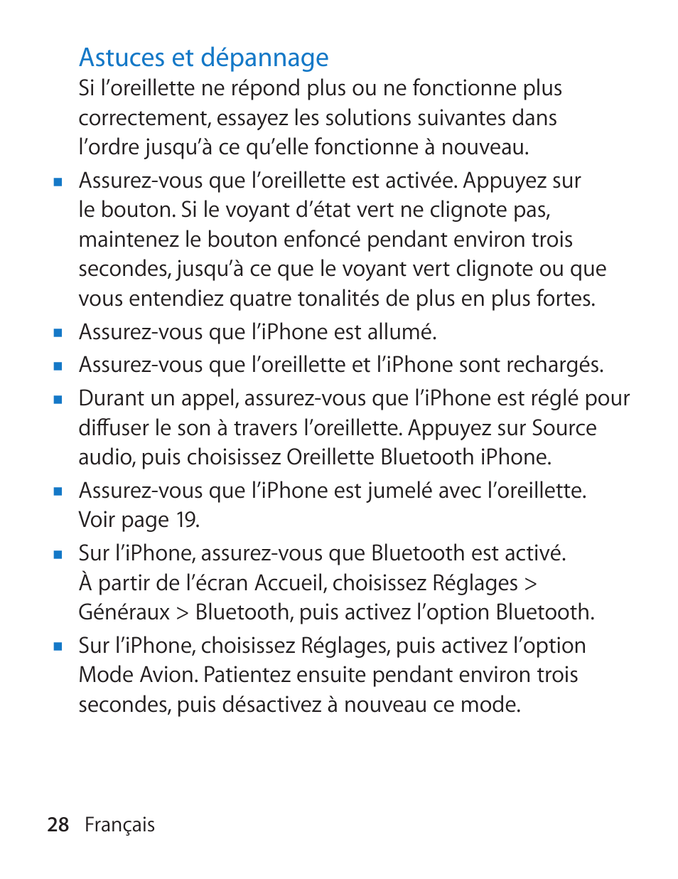 Apple iPhone Bluetooth Headset User Manual | Page 28 / 60