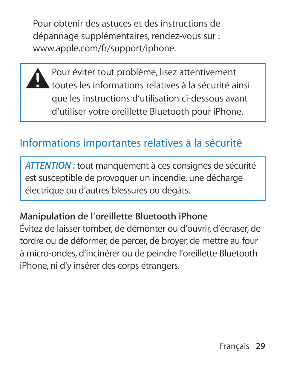 Apple iPhone Bluetooth Headset User Manual | Page 29 / 60