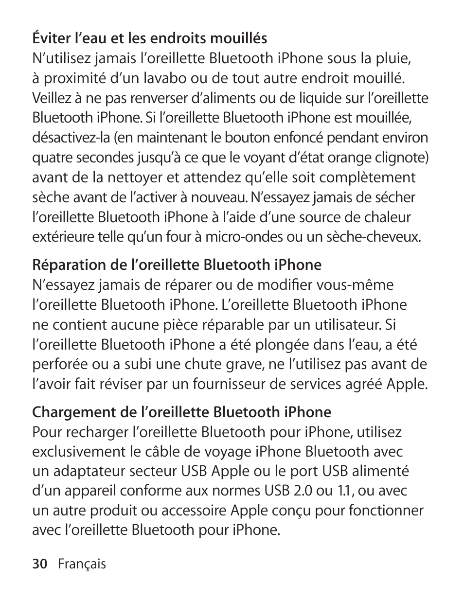 Apple iPhone Bluetooth Headset User Manual | Page 30 / 60