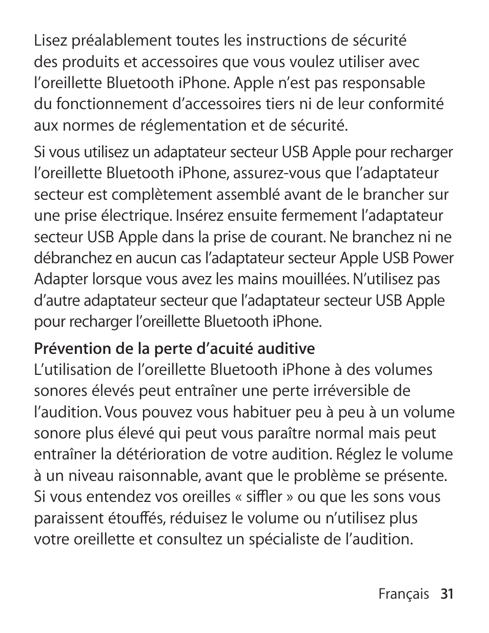 Apple iPhone Bluetooth Headset User Manual | Page 31 / 60