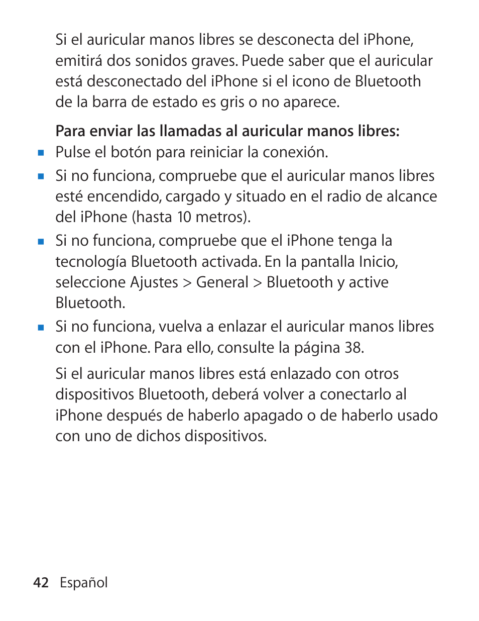 Apple iPhone Bluetooth Headset User Manual | Page 42 / 60