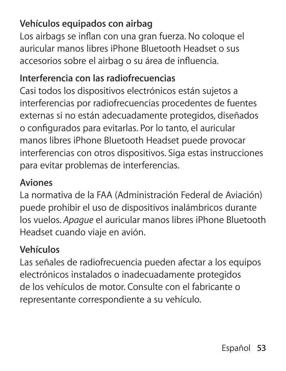 Apple iPhone Bluetooth Headset User Manual | Page 53 / 60