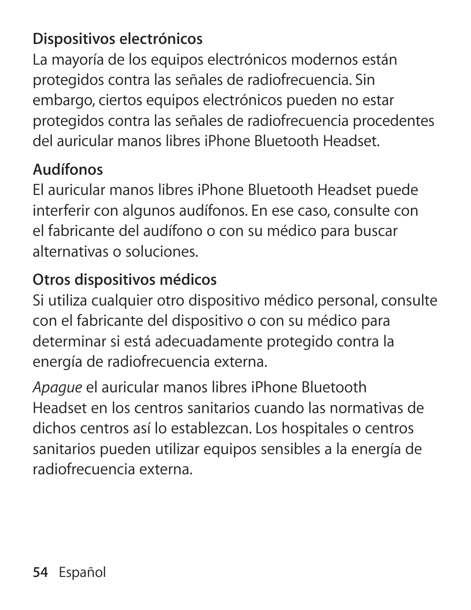 Apple iPhone Bluetooth Headset User Manual | Page 54 / 60
