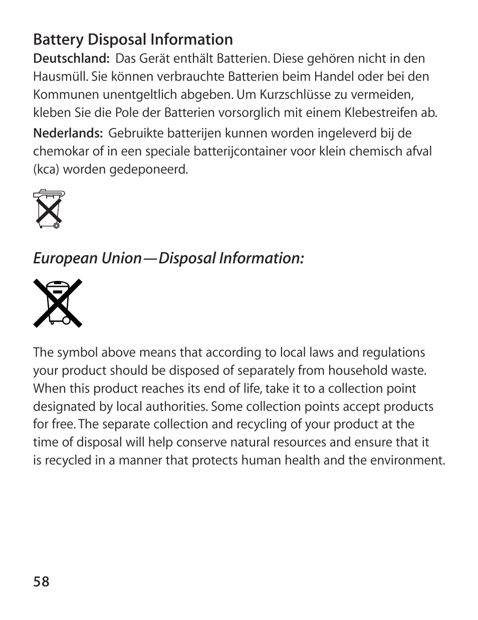 Apple iPhone Bluetooth Headset User Manual | Page 58 / 60