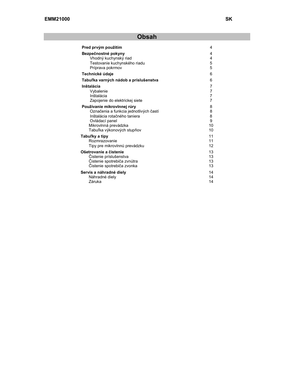 Electrolux EMM21000W User Manual | Page 73 / 180