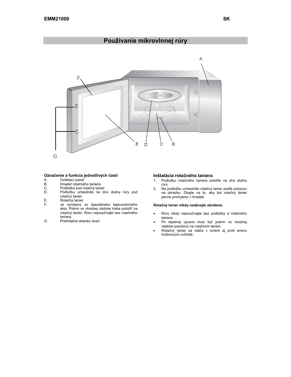 Používanie mikrovlnnej rúry | Electrolux EMM21000W User Manual | Page 78 / 180