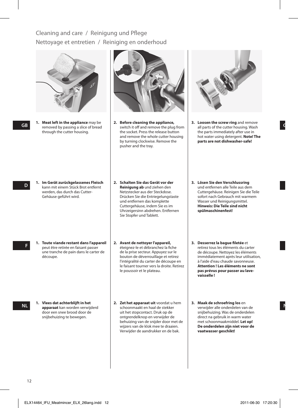 Electrolux EMM1000 User Manual | Page 12 / 88