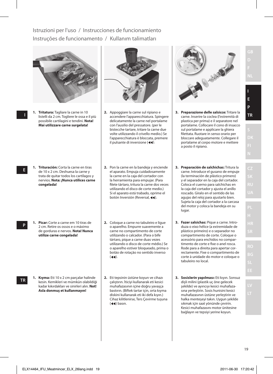Kullanım talimatları | Electrolux EMM1000 User Manual | Page 19 / 88