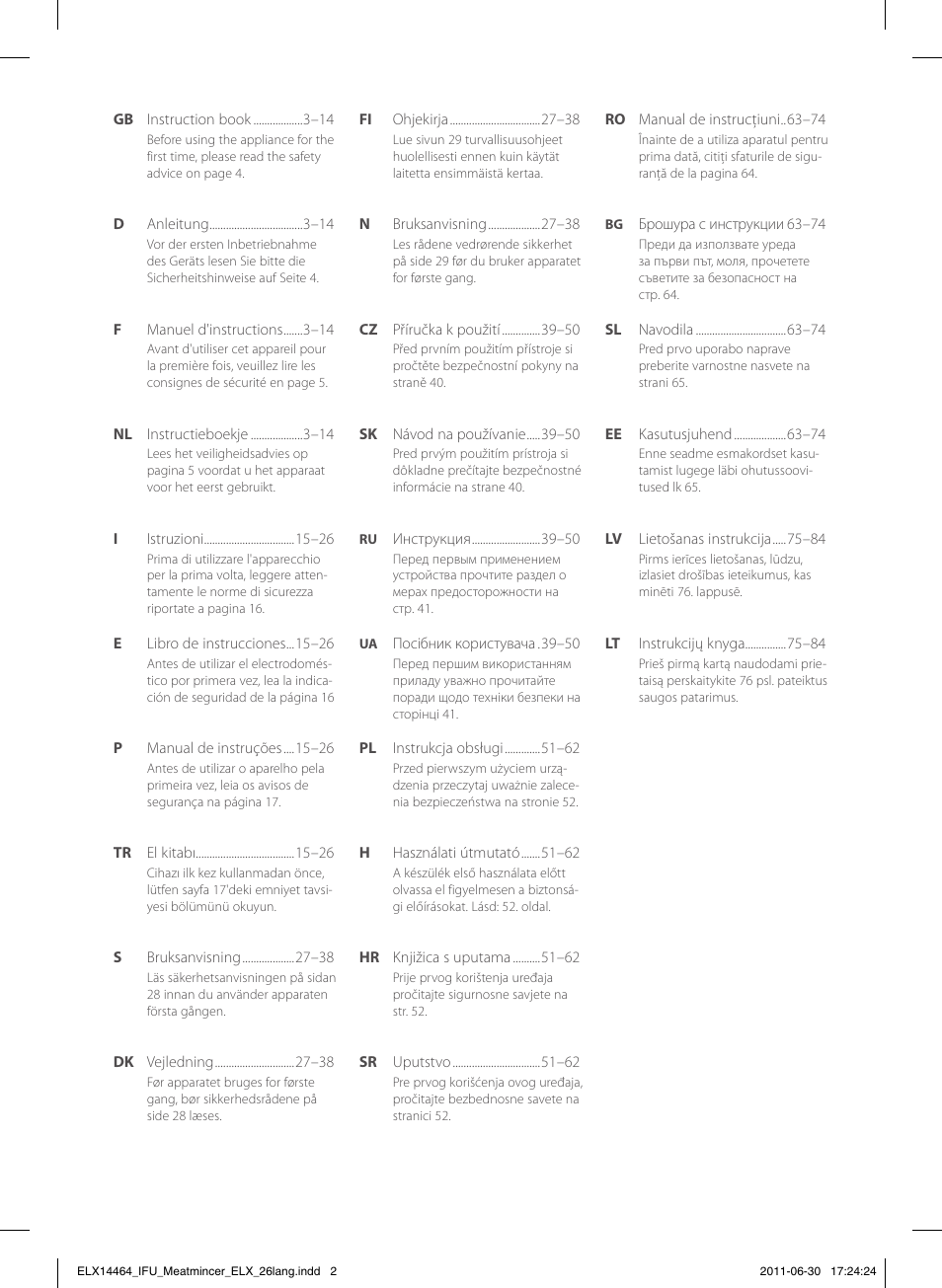 Electrolux EMM1000 User Manual | Page 2 / 88