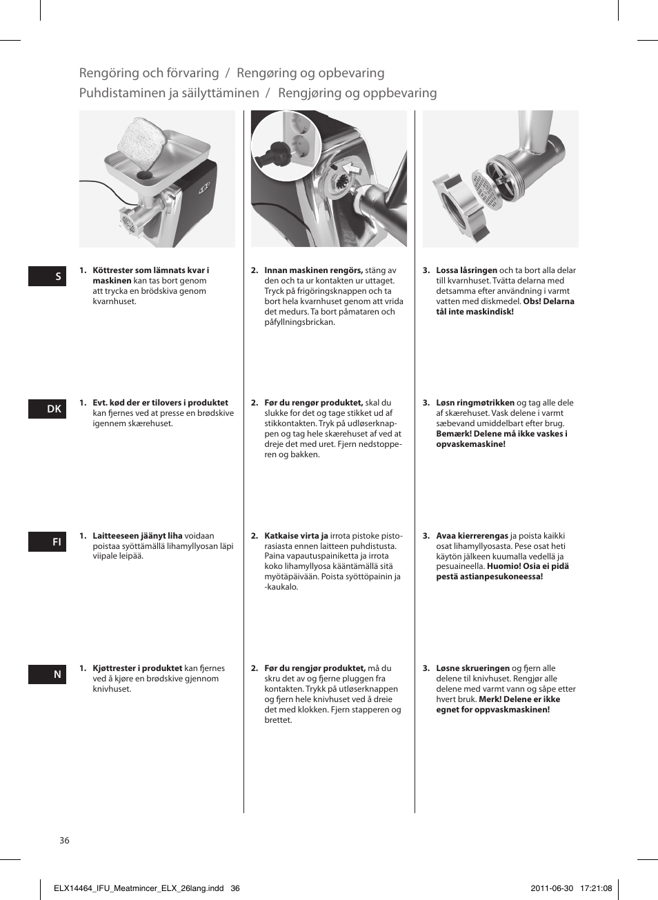Electrolux EMM1000 User Manual | Page 36 / 88