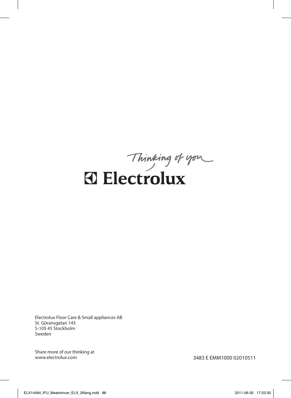 Electrolux EMM1000 User Manual | Page 88 / 88