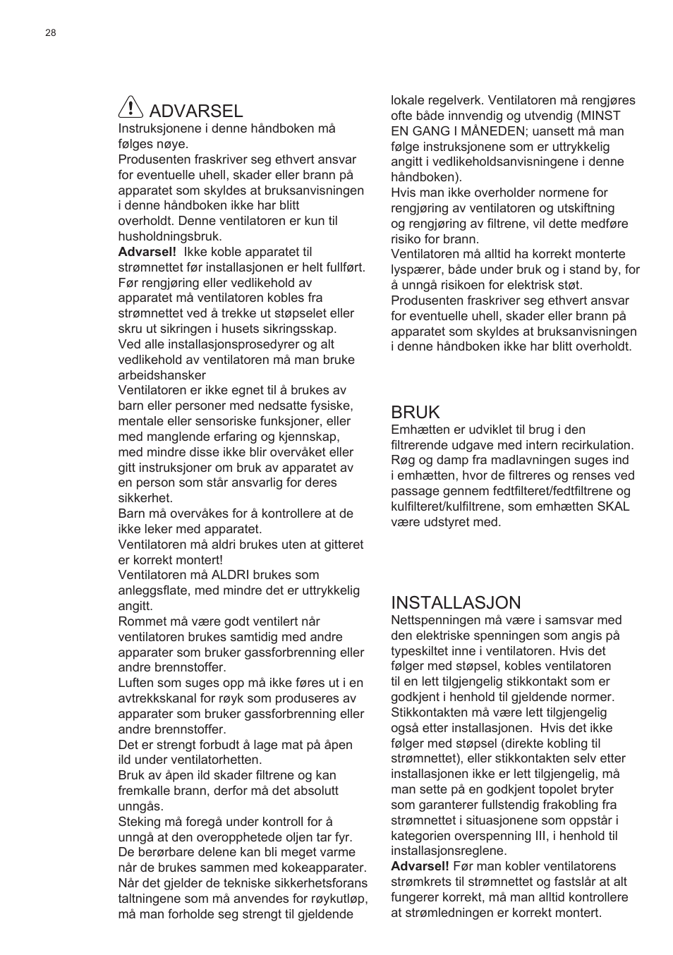 Electrolux EFT635X User Manual | Page 28 / 100