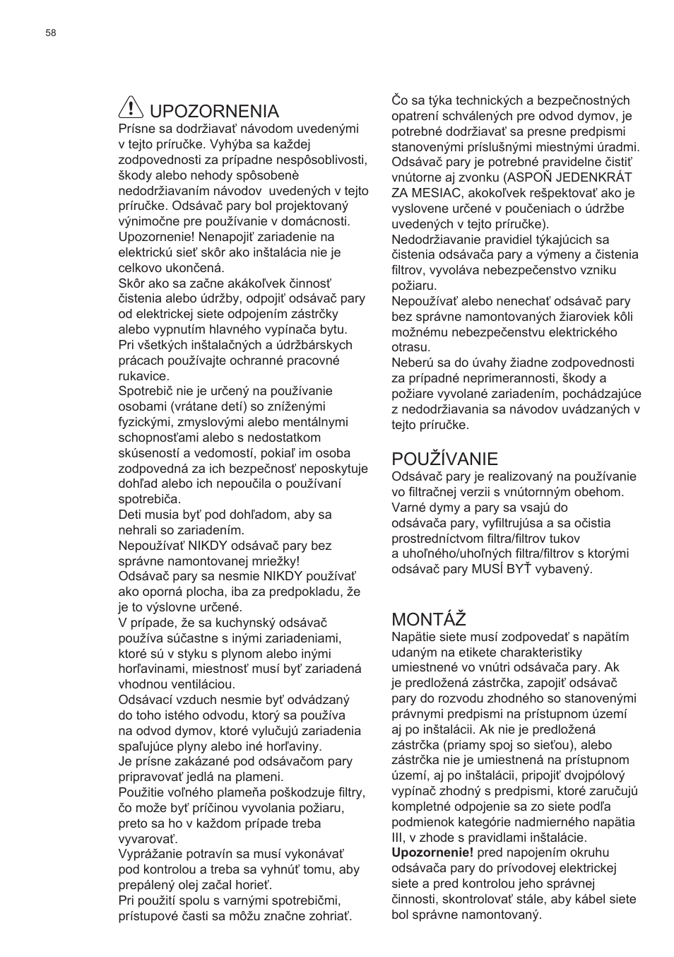 Electrolux EFT635X User Manual | Page 58 / 100