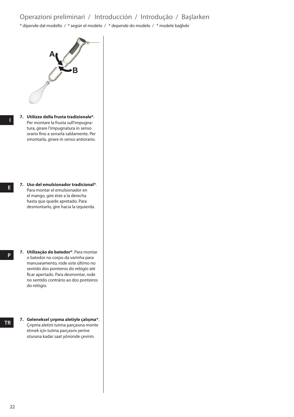 Operazioni preliminari, Introducción, Introdução | Başlarken | Electrolux ESTM5400 User Manual | Page 22 / 100