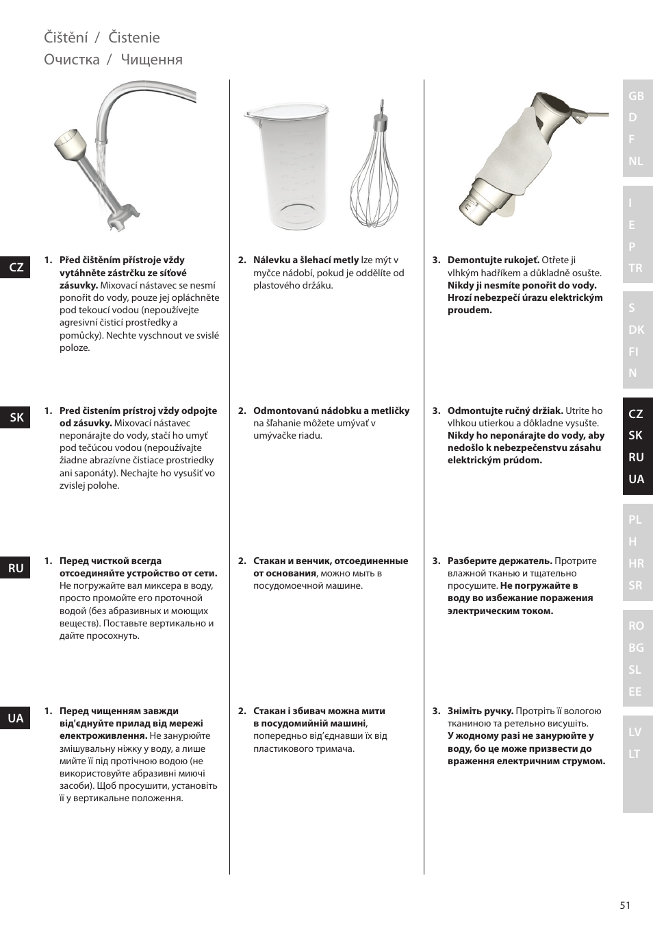 Čištění, Čistenie, Очистка | Чищення | Electrolux ESTM5400 User Manual | Page 51 / 100