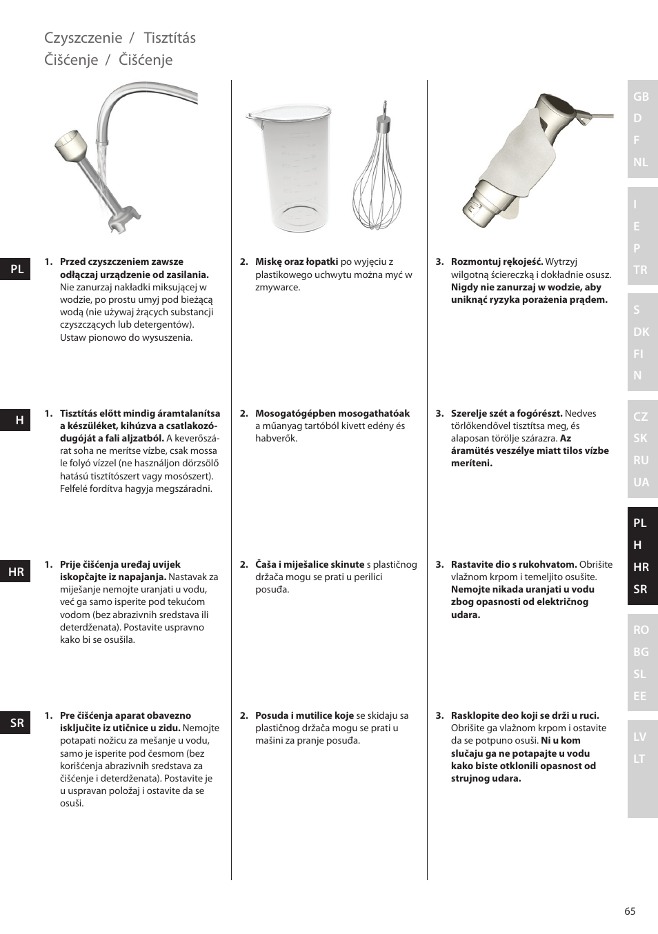 Czyszczenie, Tisztítás, Čišćenje | Electrolux ESTM5400 User Manual | Page 65 / 100