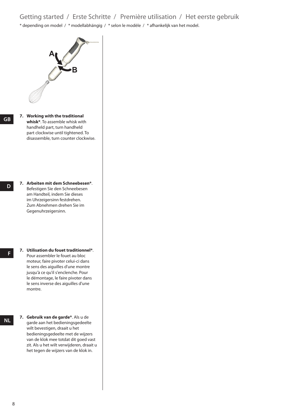 Getting started, Erste schritte, Première utilisation | Het eerste gebruik | Electrolux ESTM5400 User Manual | Page 8 / 100