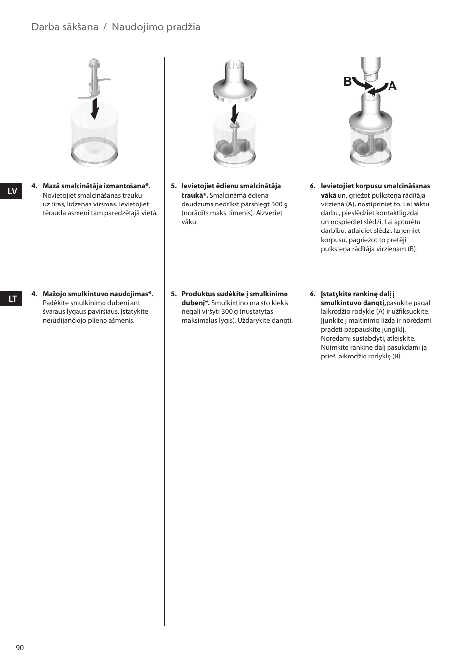 Darba sākšana, Naudojimo pradžia | Electrolux ESTM5400 User Manual | Page 90 / 100