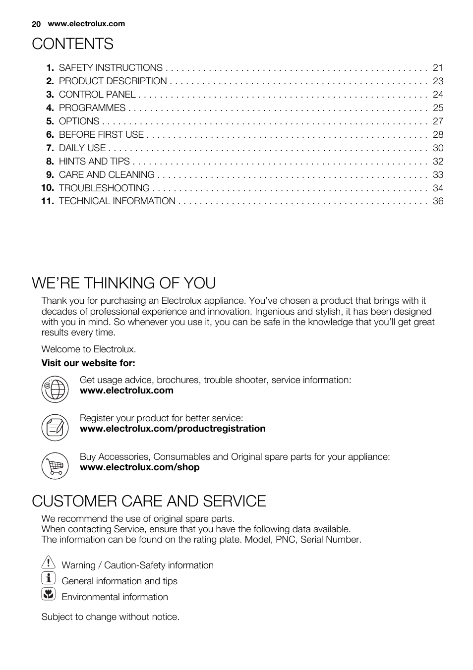 Electrolux ESI6700RAX User Manual | Page 20 / 76