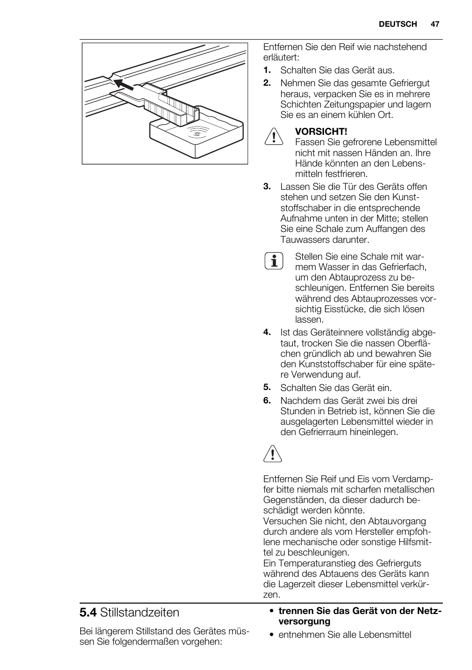 4 stillstandzeiten | Electrolux ENG2913AOW User Manual | Page 47 / 72