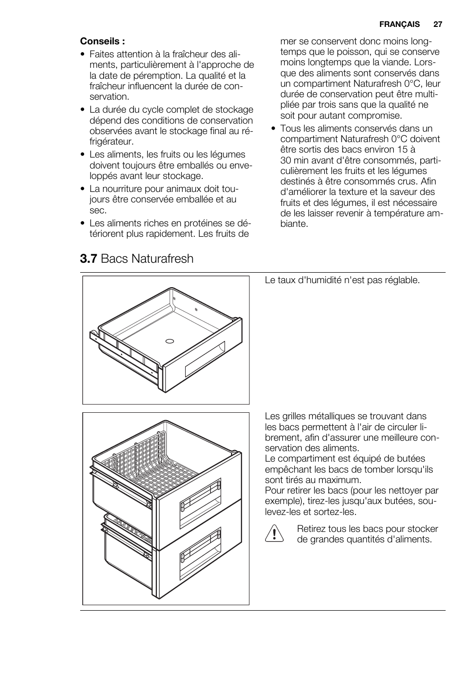 7 bacs naturafresh | Electrolux ERG3093AOW User Manual | Page 27 / 56