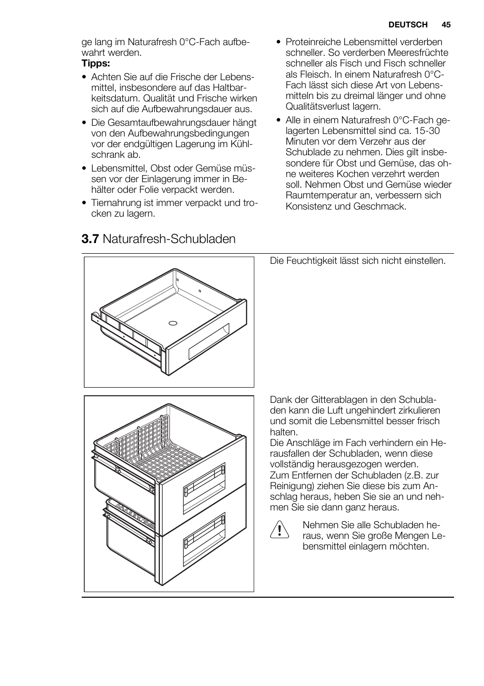 7 naturafresh-schubladen | Electrolux ERG3093AOW User Manual | Page 45 / 56
