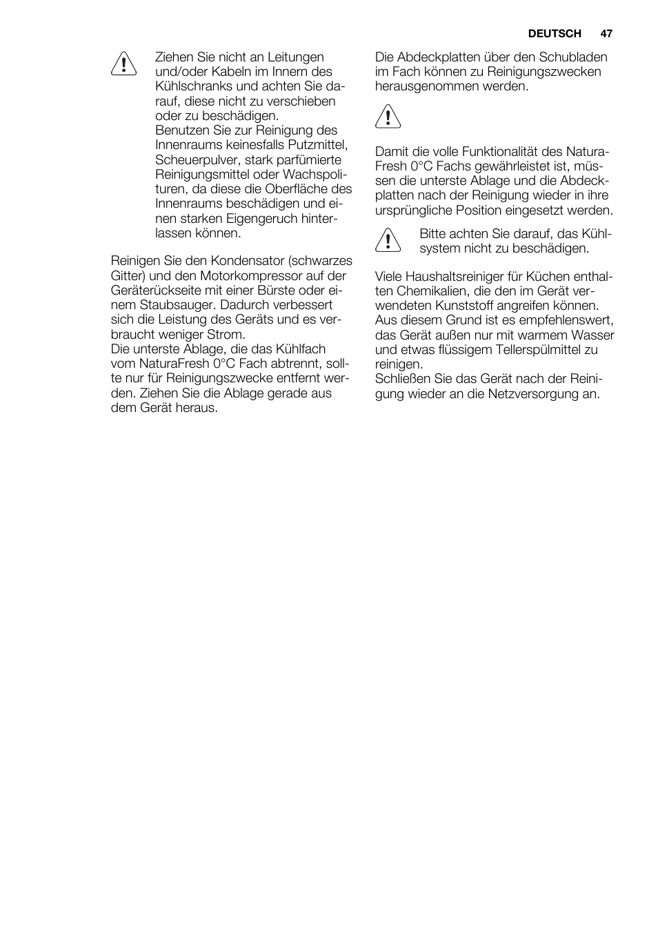 Electrolux ERG3093AOW User Manual | Page 47 / 56