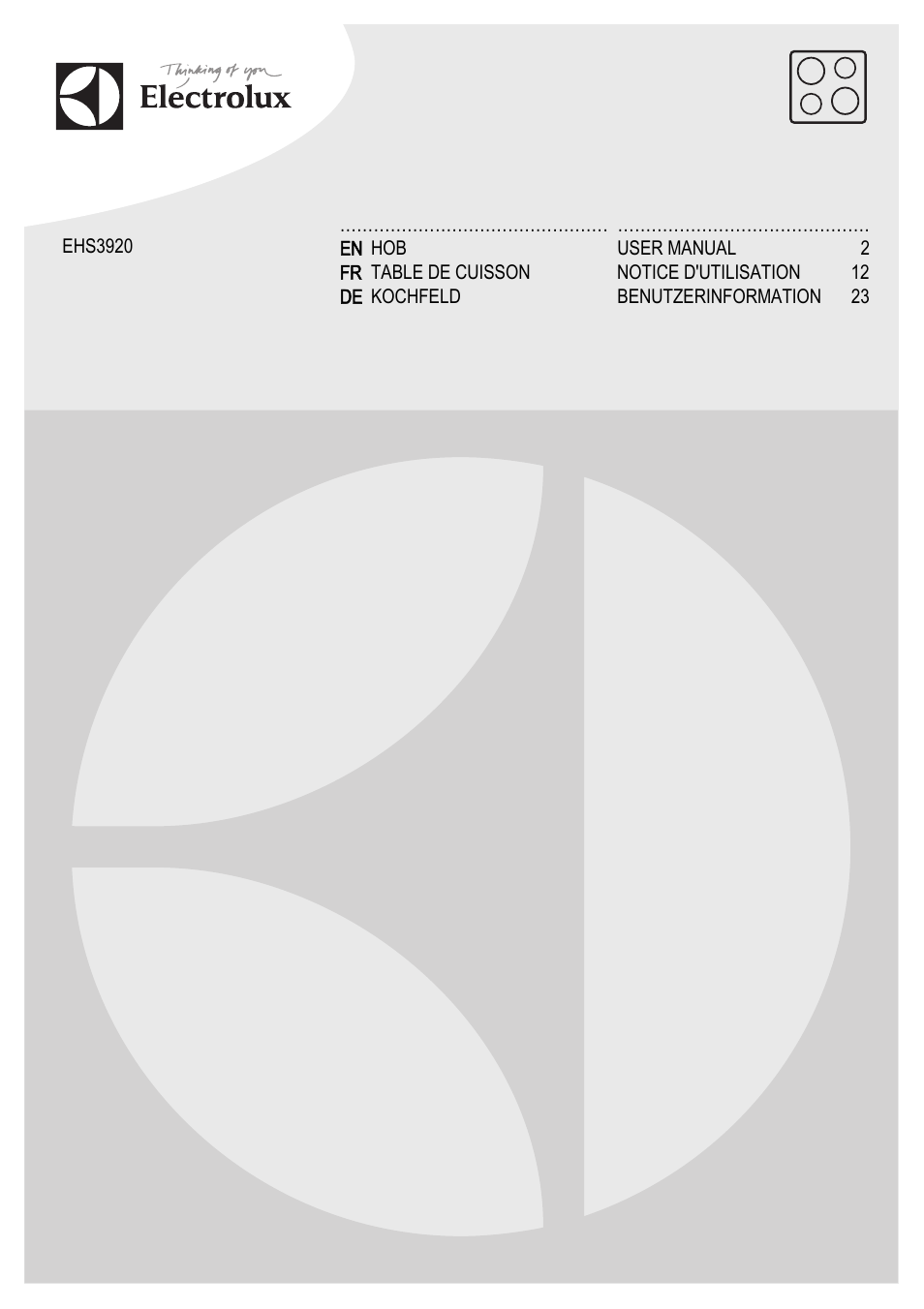 Electrolux EHS3920HOX User Manual | 36 pages