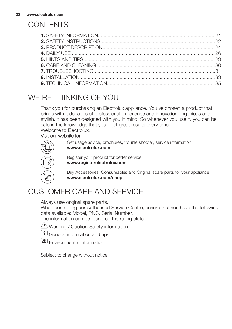 Electrolux EHL7640FOK User Manual | Page 20 / 76