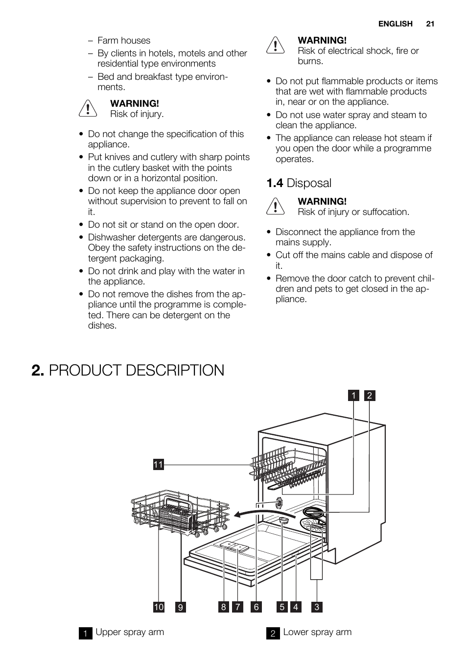 Product description, 4 disposal | Electrolux ESL6552RA User Manual | Page 21 / 72