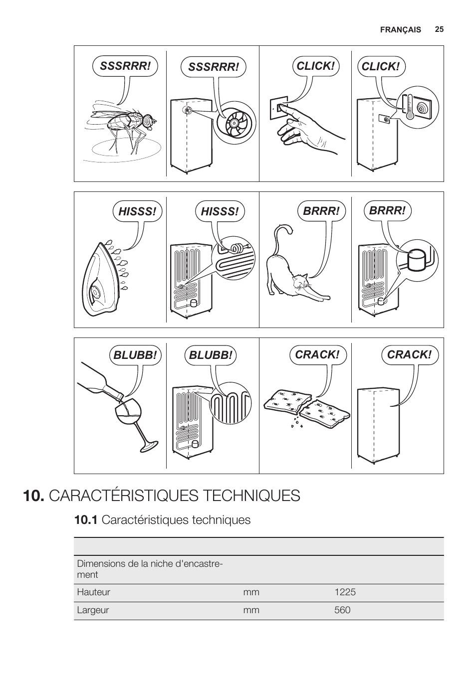 Caractéristiques techniques, 1 caractéristiques techniques | Electrolux ERN2301AOW User Manual | Page 25 / 68