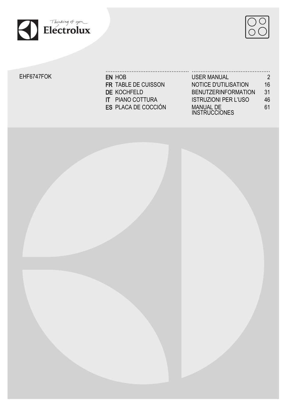 Electrolux EHF6747FOK User Manual | 76 pages