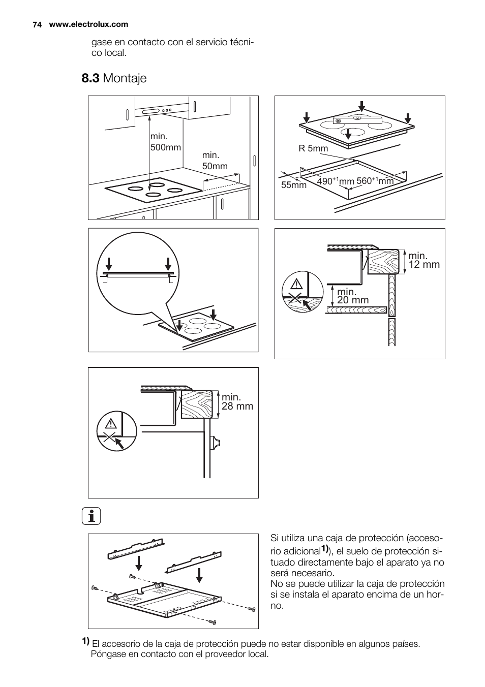 3 montaje | Electrolux EHF6747FOK User Manual | Page 74 / 76