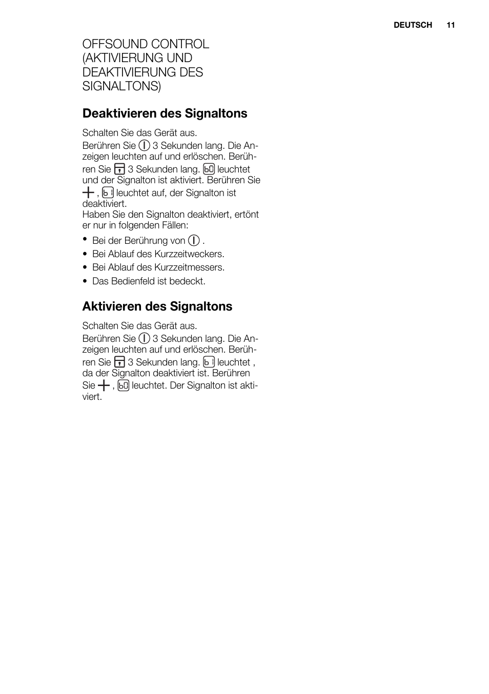 Aktivieren des signaltons | Electrolux EQT4520BOG User Manual | Page 11 / 80