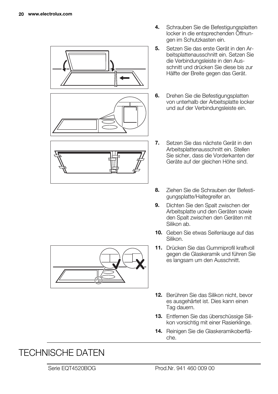 Technische daten | Electrolux EQT4520BOG User Manual | Page 20 / 80