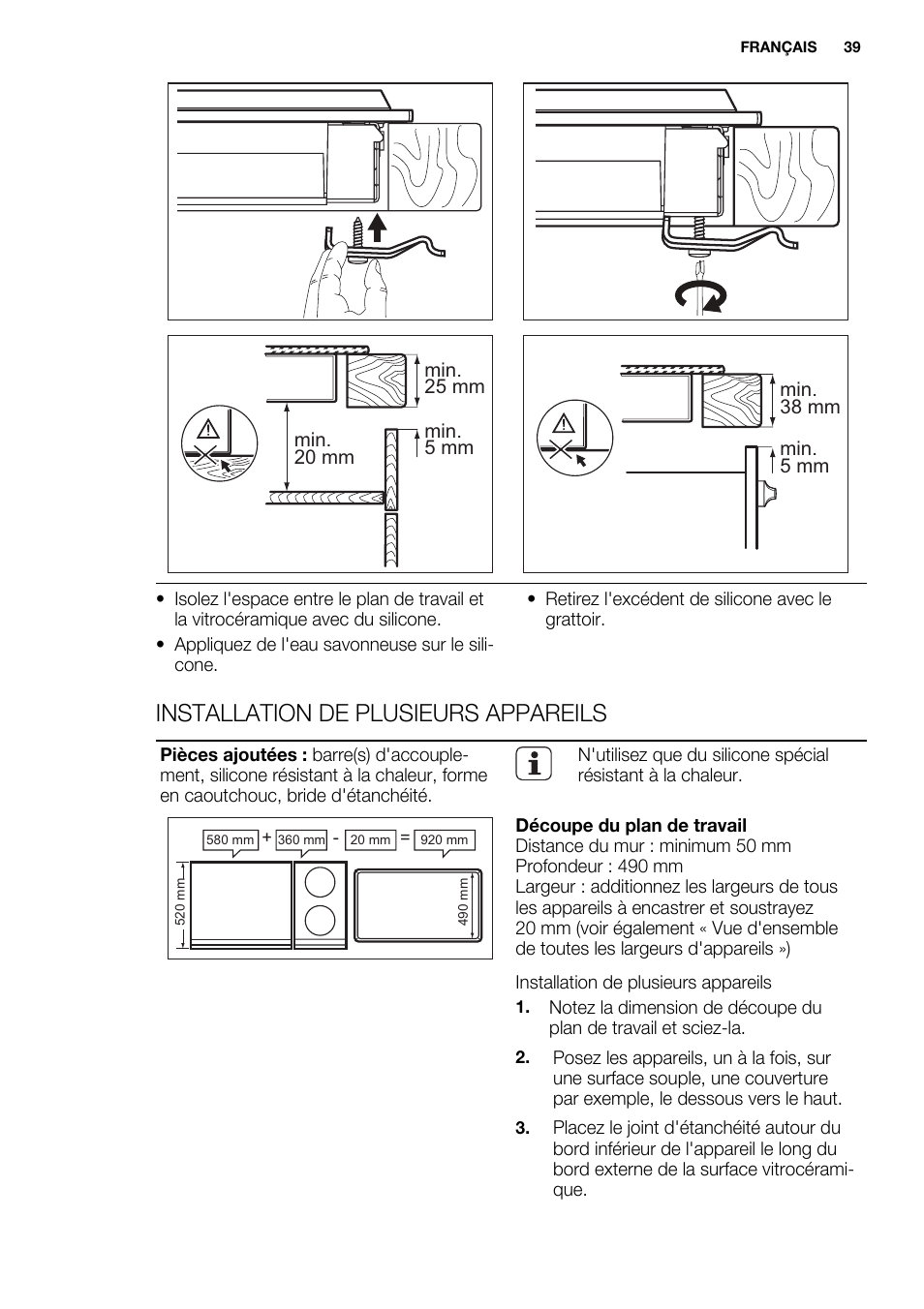 Installation de plusieurs appareils | Electrolux EQT4520BOG User Manual | Page 39 / 80