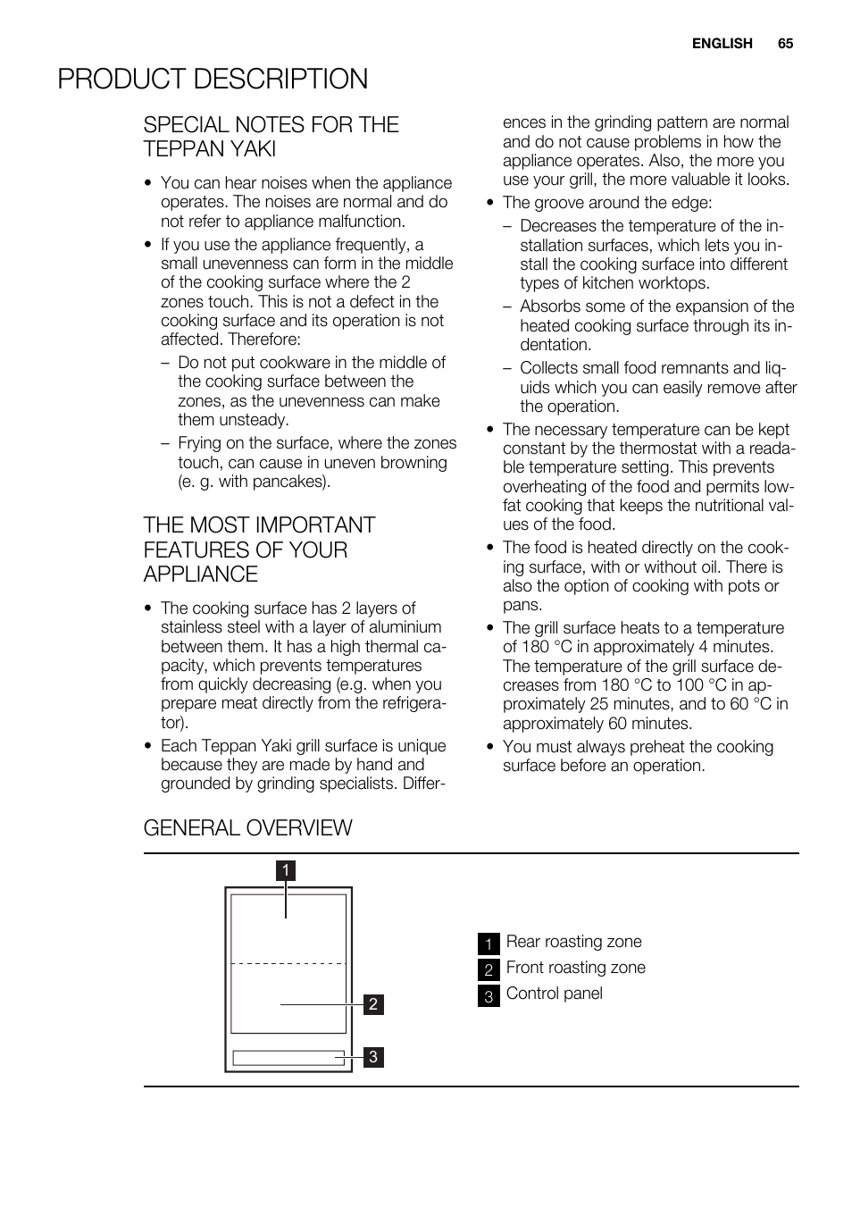 Product description, The most important features of your appliance, General overview | Electrolux EQT4520BOG User Manual | Page 65 / 80