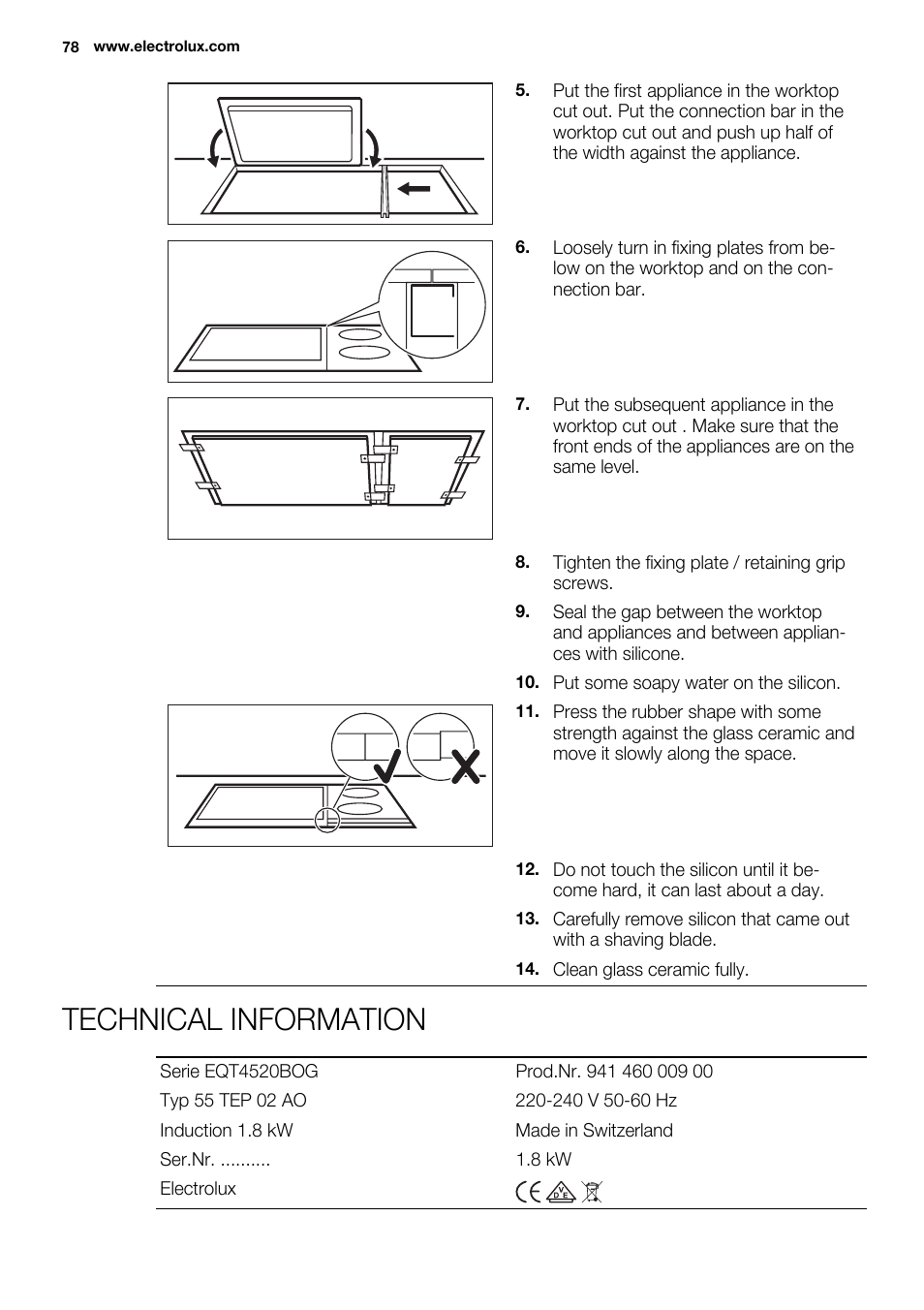 Technical information | Electrolux EQT4520BOG User Manual | Page 78 / 80