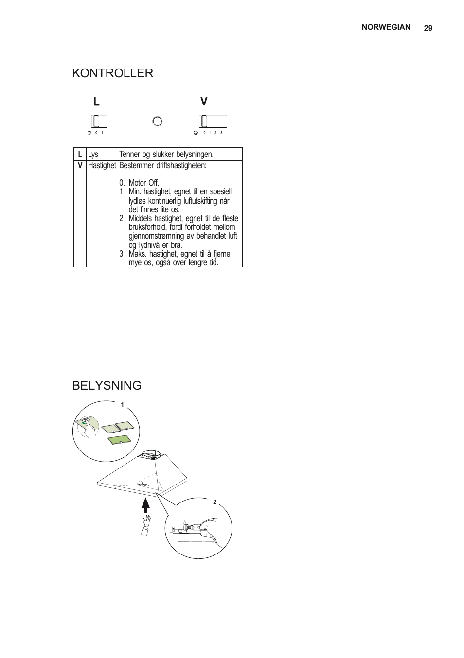 Kontroller belysning | Electrolux EFC60151X User Manual | Page 29 / 56