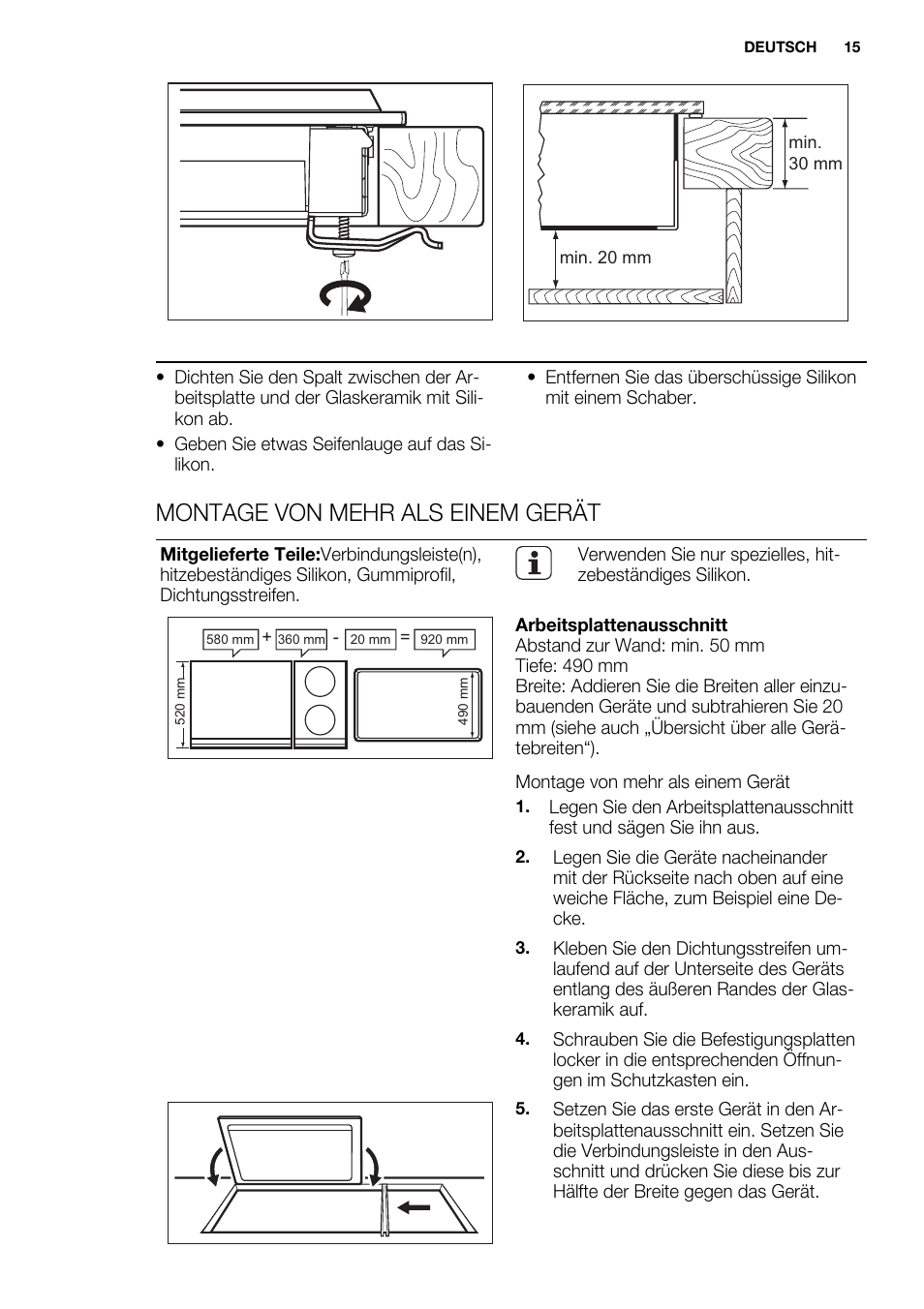 Montage von mehr als einem gerät | Electrolux EQW4111BOG User Manual | Page 15 / 64