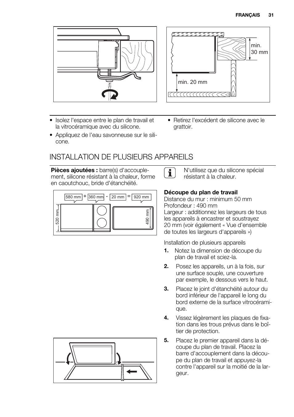 Installation de plusieurs appareils | Electrolux EQW4111BOG User Manual | Page 31 / 64