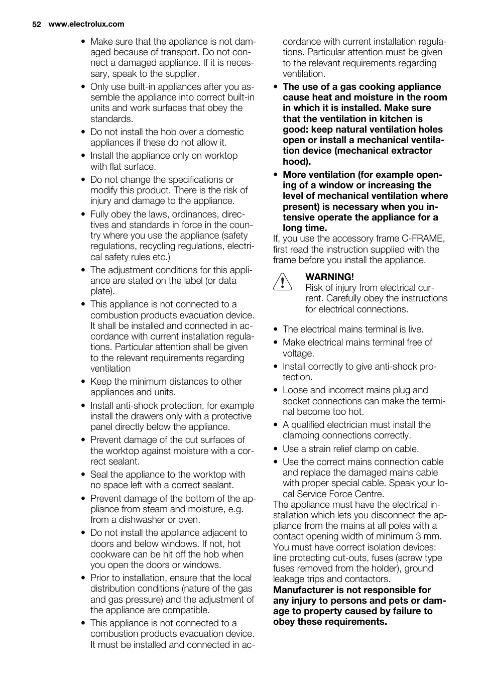Electrolux EQW4111BOG User Manual | Page 52 / 64